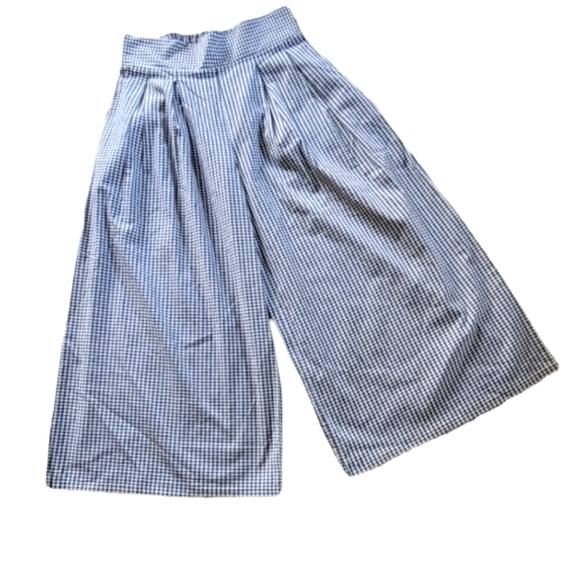 MISA Matos Los Angeles wide leg cropped gingham pant. - Picture 1 of 7